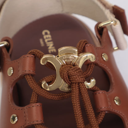 CELINE セリーヌ 【美品】ビリー チャンキーサンダル カーフスキン & テキスタイル シューズ 36