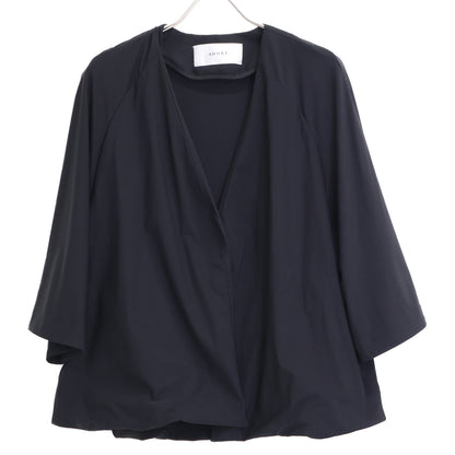 ADORE アドーア 531-4150022 23年製 ﾌﾞﾗｯｸ ﾒﾘﾙﾊｲﾃﾝｼｮﾝｼﾞｬｹｯﾄ ジャケット 38