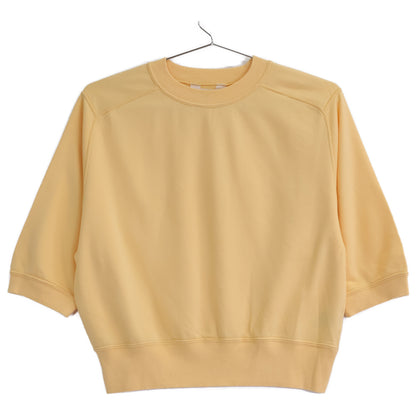 AURALEE オーラリー 【ﾛﾝﾊｰﾏﾝ別注】24SS ｲｴﾛｰ ELASTIC HIGH GAUGE SWEAT HALF SLEEVE ｽｳｪｯﾄ トップス 1