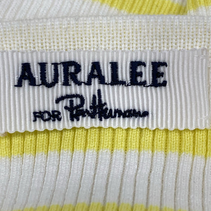 AURALEE オーラリー 【ﾛﾝﾊｰﾏﾝ別注】23SS ﾎﾜｲﾄ×ｲｴﾛｰ Giza Boat Neck Pullover ｶｯﾄｿｰ トップス 0