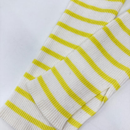 AURALEE オーラリー 【ﾛﾝﾊｰﾏﾝ別注】23SS ﾎﾜｲﾄ×ｲｴﾛｰ Giza Boat Neck Pullover ｶｯﾄｿｰ トップス 0