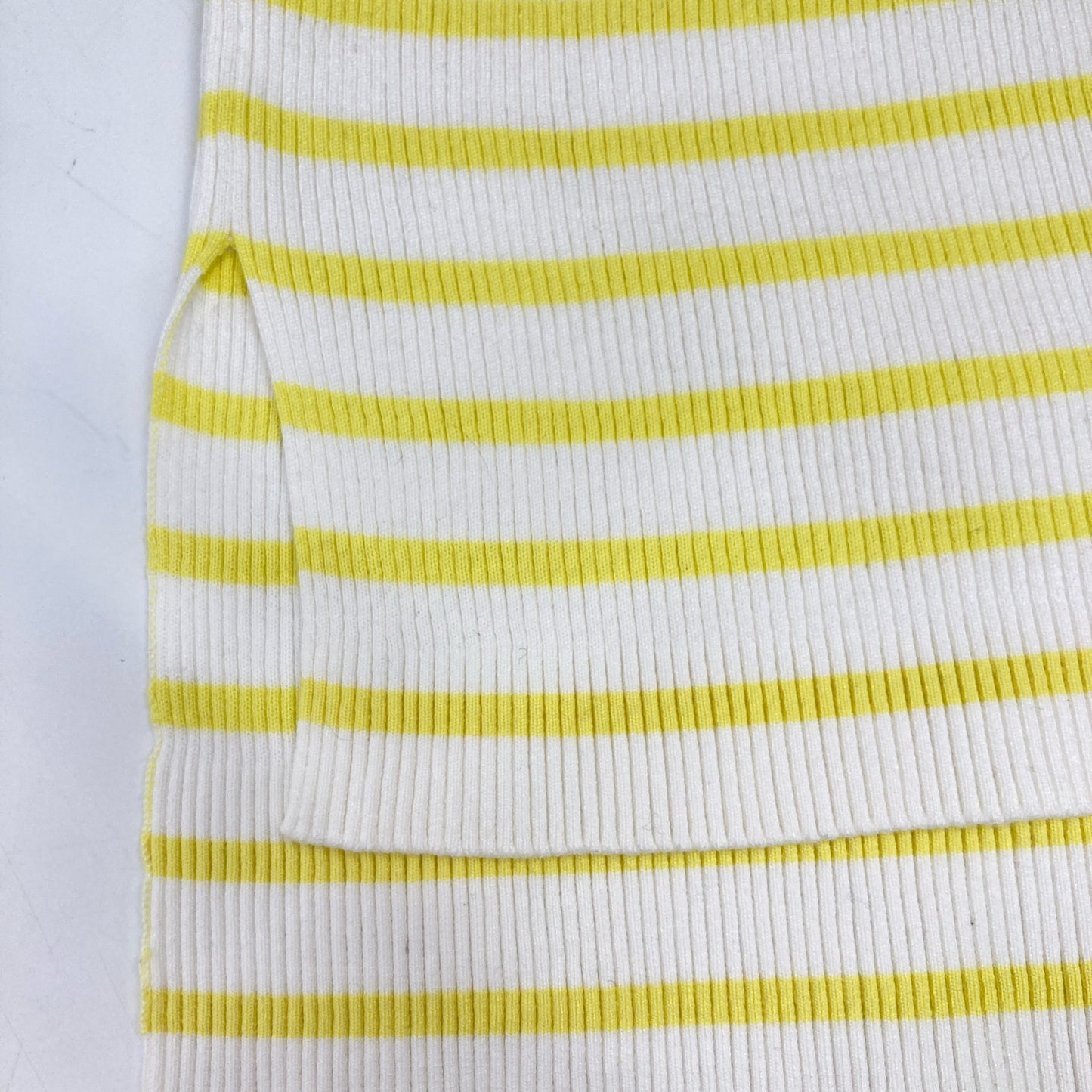 AURALEE オーラリー 【ﾛﾝﾊｰﾏﾝ別注】23SS ﾎﾜｲﾄ×ｲｴﾛｰ Giza Boat Neck Pullover ｶｯﾄｿｰ トップス 0