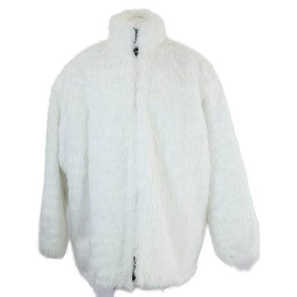 BALENCIAGA バレンシアガ 新品同様 国内正規 22AW 721789 TNQ30 Back BB Zip up Fur Coat Jacket/ファーコート ジャケット 32