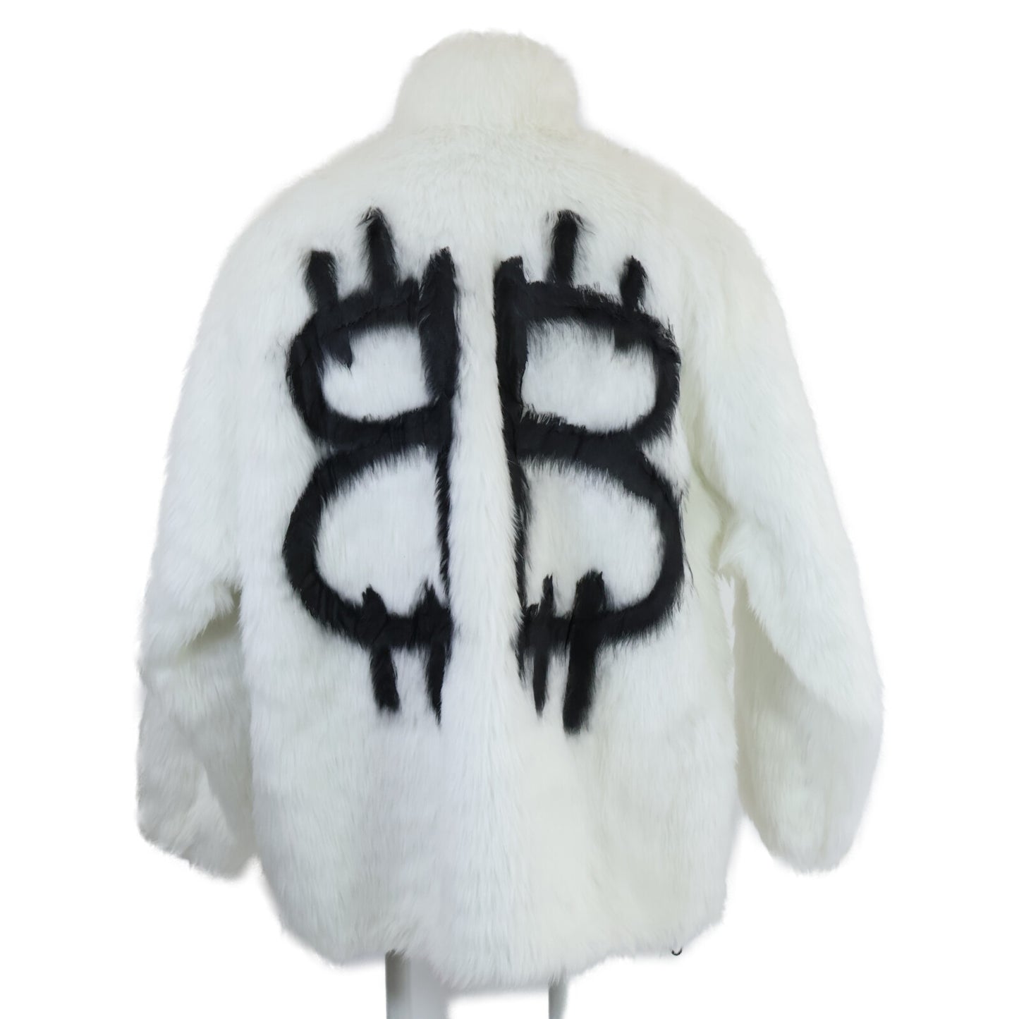 BALENCIAGA バレンシアガ 新品同様 国内正規 22AW 721789 TNQ30 Back BB Zip up Fur Coat Jacket/ファーコート ジャケット 32