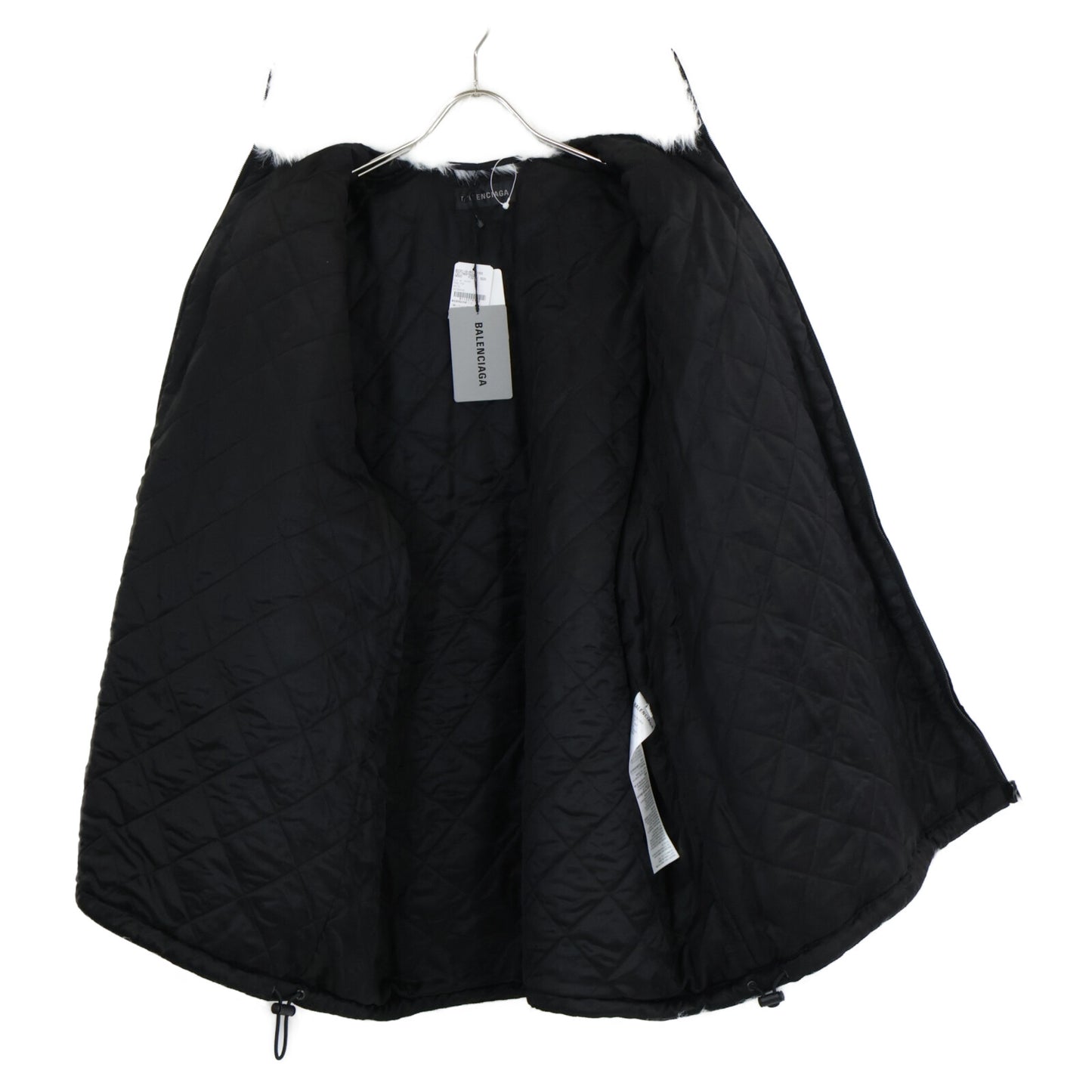 BALENCIAGA バレンシアガ 新品同様 国内正規 22AW 721789 TNQ30 Back BB Zip up Fur Coat Jacket/ファーコート ジャケット 32