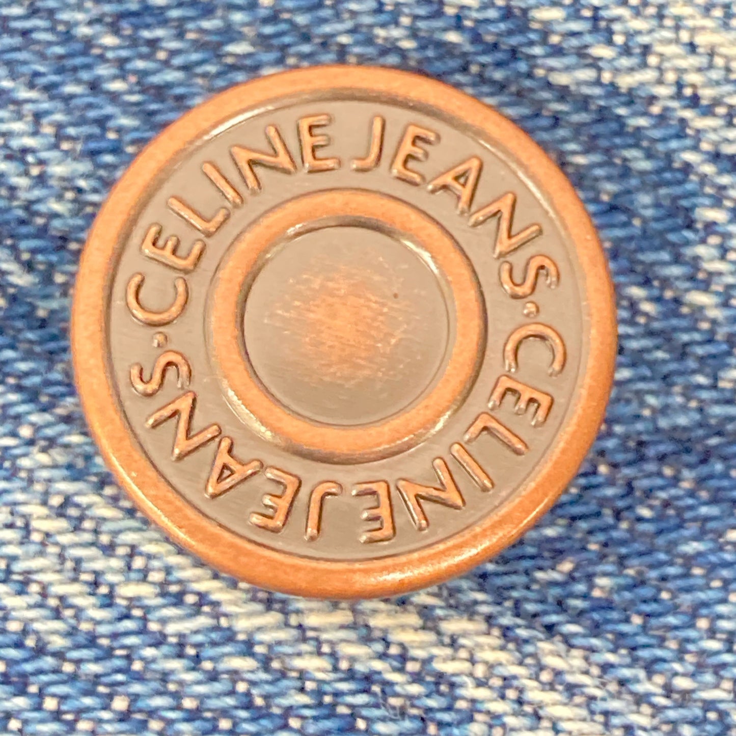 CELINE セリーヌ N782 086T 08TU ブルー コットン ヴィンテージユニオンウォッシュ ボタンフライデニムパンツ ボトムス 30