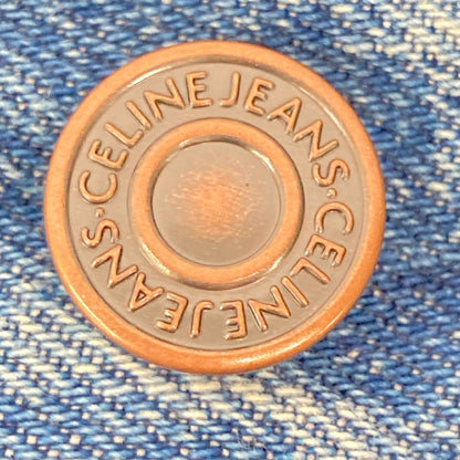 CELINE セリーヌ N782 086T 08TU ブルー コットン ヴィンテージユニオンウォッシュ ボタンフライデニムパンツ ボトムス 30