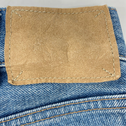 CELINE セリーヌ N782 086T 08TU ブルー コットン ヴィンテージユニオンウォッシュ ボタンフライデニムパンツ ボトムス 30