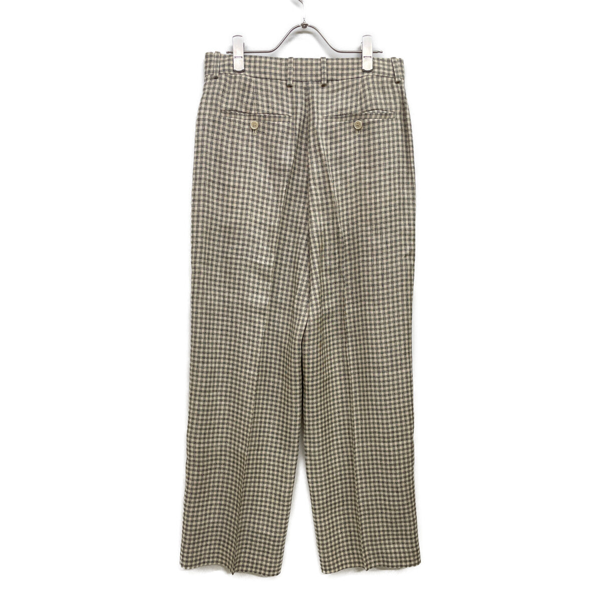 Theory セオリー 25SS 01-5106411 ｸﾘｰﾑ ﾘﾈﾝ×ﾚｰﾖﾝ Linear Check Straight Trouse ボトムス 6