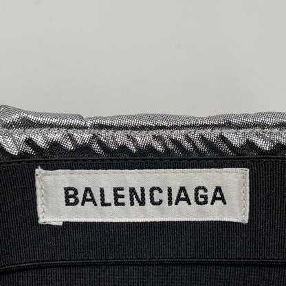 BALENCIAGA バレンシアガ 601169 19年 ｼﾙﾊﾞｰ ﾌﾟﾘｰﾂﾛﾝｸﾞｽｶｰﾄ スカート 34