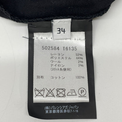 BALENCIAGA バレンシアガ 502584 T6135 18SS ﾚｯﾄﾞ×ﾌﾞﾗｯｸ ｼｰｽﾙｰﾚｲﾔｰﾄﾞﾌﾟﾘｰﾂｽｶｰﾄ スカート 34