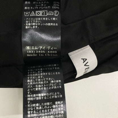 Aveniretoile アベニールエトワール S442-008 ﾌﾞﾗｯｸ ﾎﾟﾘｴｽﾃﾙ×ﾚｰﾖﾝ ｼﾞｵﾒﾄﾘｯｸｳｴｽﾄｺﾞﾑｽｶｰﾄ スカート 38