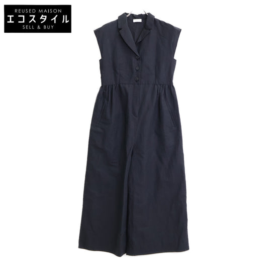 BALLSEY ボールジー 24年製 ﾌﾞﾗｯｸ ﾘﾈﾝ混 ﾑｰﾌﾞ ﾃｰﾗｰｶﾗｰｵｰﾙｲﾝﾜﾝ オールインワン 36