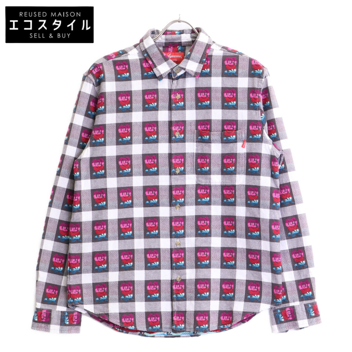 Supreme シュプリーム 19SS ｸﾞﾚｰ ｺｯﾄﾝ Rose Buffalo Plaid Shirt トップス S