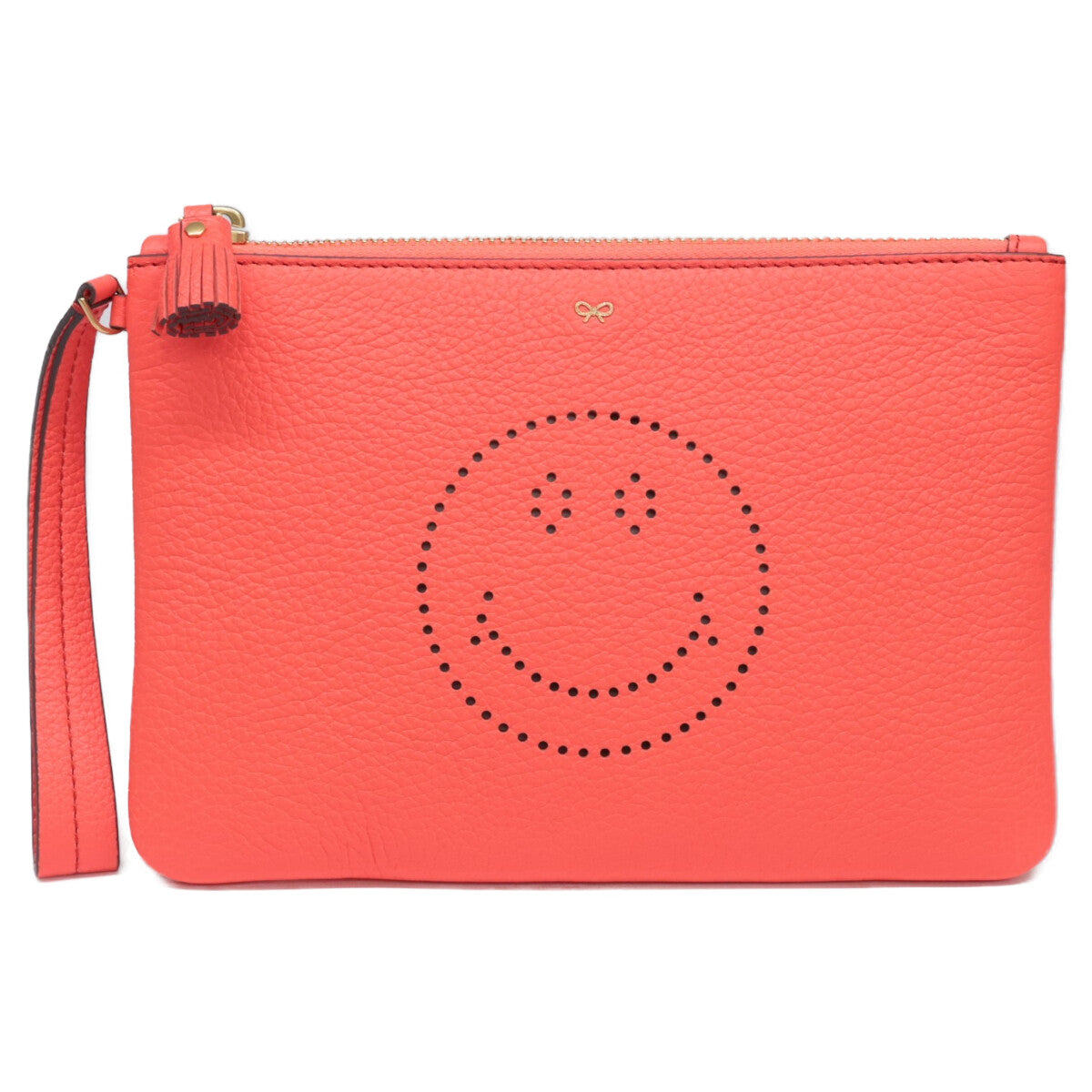 Anya Hindmarch アニヤ ハインドマーチ 【美品】ZIP TOP POUCH SMILEY パンチングスマイル ジップトップ ポーチ