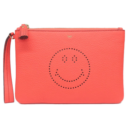 Anya Hindmarch アニヤ ハインドマーチ 【美品】ZIP TOP POUCH SMILEY パンチングスマイル ジップトップ ポーチ