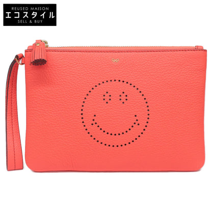 Anya Hindmarch アニヤ ハインドマーチ 【美品】ZIP TOP POUCH SMILEY パンチングスマイル ジップトップ ポーチ