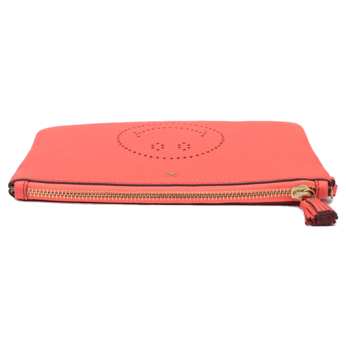 Anya Hindmarch アニヤ ハインドマーチ 【美品】ZIP TOP POUCH SMILEY パンチングスマイル ジップトップ ポーチ