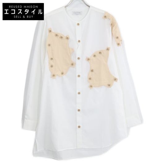 Yohji Yamamoto POUR HOMME ヨウジヤマモトプールオム 【新品同様】HD-B42-829 コットン ヘンリーカラー デコンストラクト パッチデザイン ロングスリーブシャツ/ トップス 2