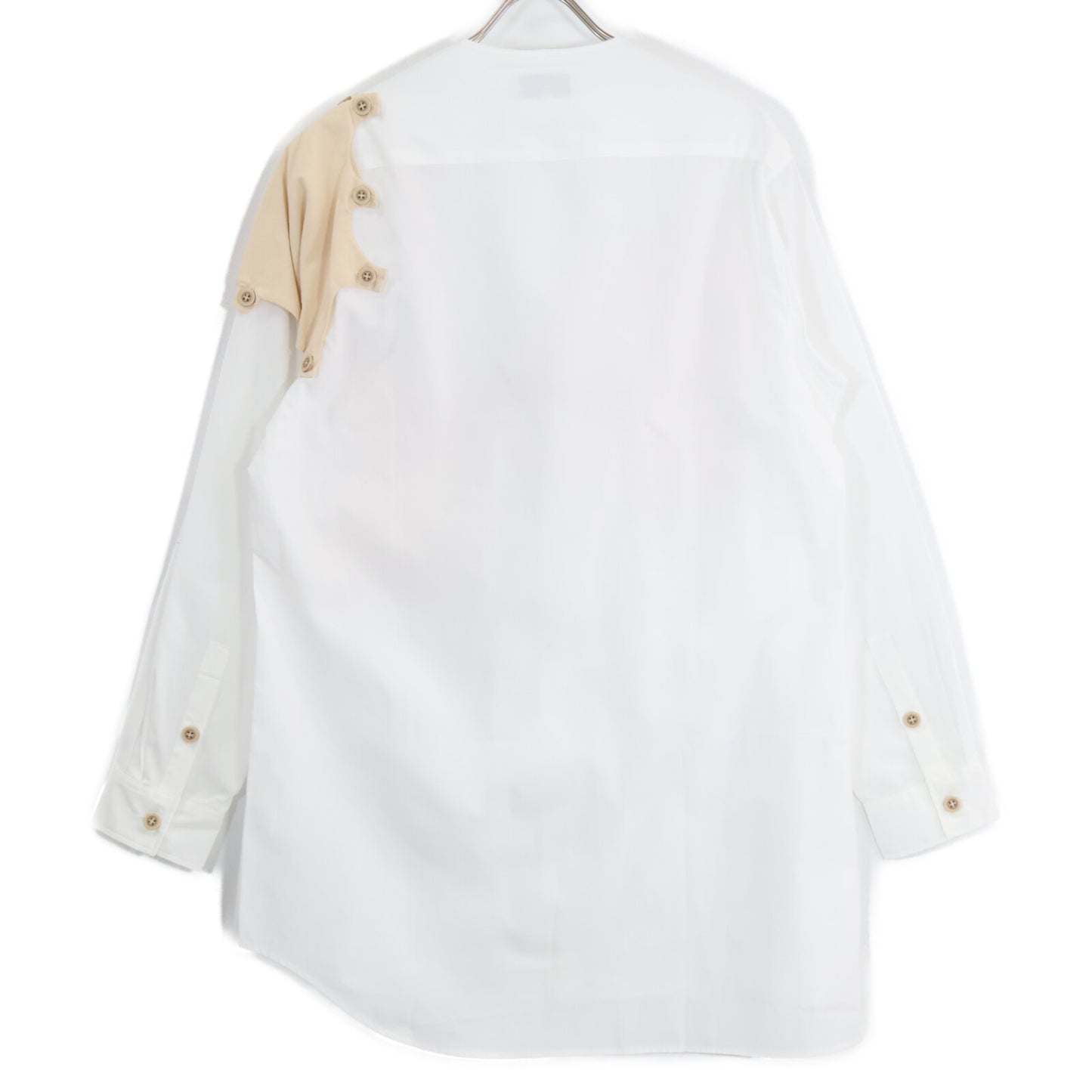 Yohji Yamamoto POUR HOMME ヨウジヤマモトプールオム 【新品同様】HD-B42-829 コットン ヘンリーカラー デコンストラクト パッチデザイン ロングスリーブシャツ/ トップス 2