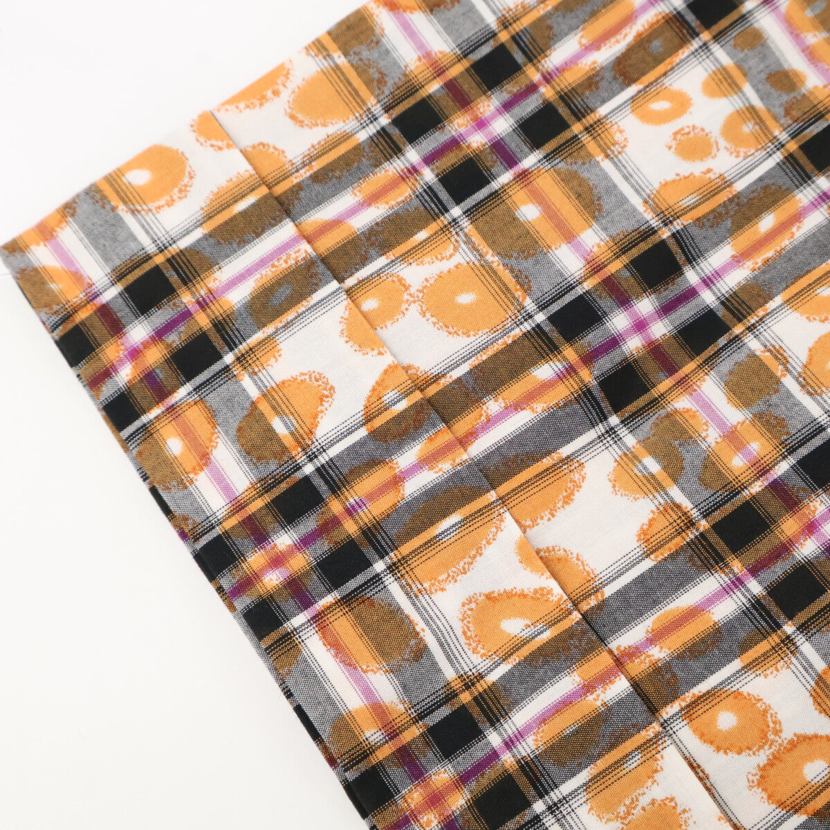 COMME des GARCONS SHIRT コムデギャルソンシャツ S20031 ｵﾚﾝｼﾞ ｺｯﾄﾝ ﾁｪｯｸ×ﾚｵﾊﾟｰﾄﾞ ｼｮｰﾄｽﾘｰﾌﾞｼｬﾂ トップス M