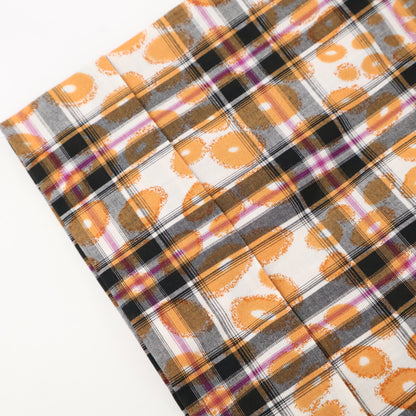 COMME des GARCONS SHIRT コムデギャルソンシャツ S20031 ｵﾚﾝｼﾞ ｺｯﾄﾝ ﾁｪｯｸ×ﾚｵﾊﾟｰﾄﾞ ｼｮｰﾄｽﾘｰﾌﾞｼｬﾂ トップス M