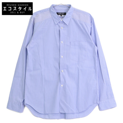 COMMEdesGARCONS HOMME DEUX コムデギャルソンオムドゥ DN-B053 ﾌﾞﾙｰ ｺｯﾄﾝ ﾚｷﾞｭﾗｰｶﾗｰﾛﾝｸﾞｽﾘｰﾌﾞｽﾄﾗｲﾌﾟｼｬﾂ トップス M