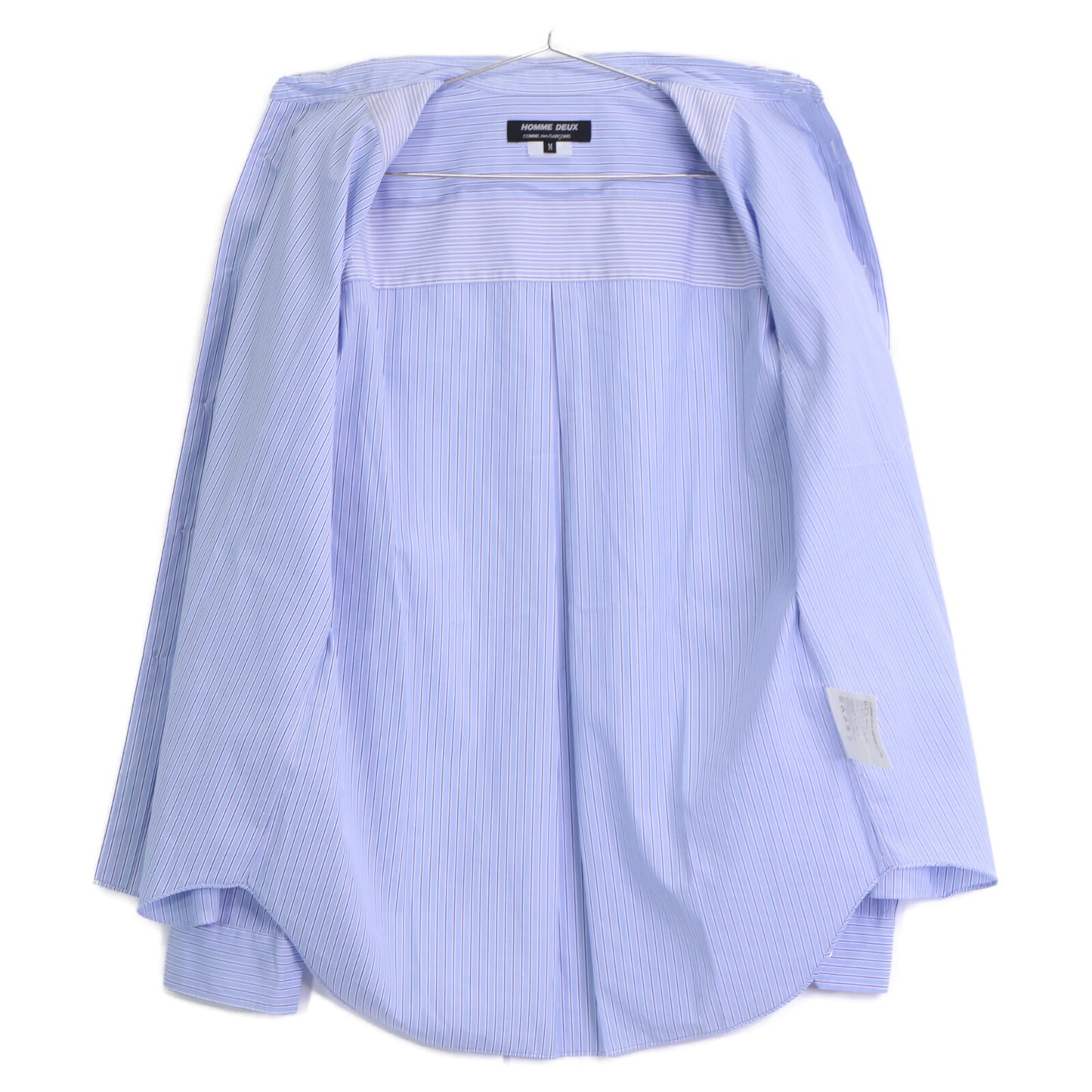 COMMEdesGARCONS HOMME DEUX コムデギャルソンオムドゥ DN-B053 ﾌﾞﾙｰ ｺｯﾄﾝ ﾚｷﾞｭﾗｰｶﾗｰﾛﾝｸﾞｽﾘｰﾌﾞｽﾄﾗｲﾌﾟｼｬﾂ トップス M