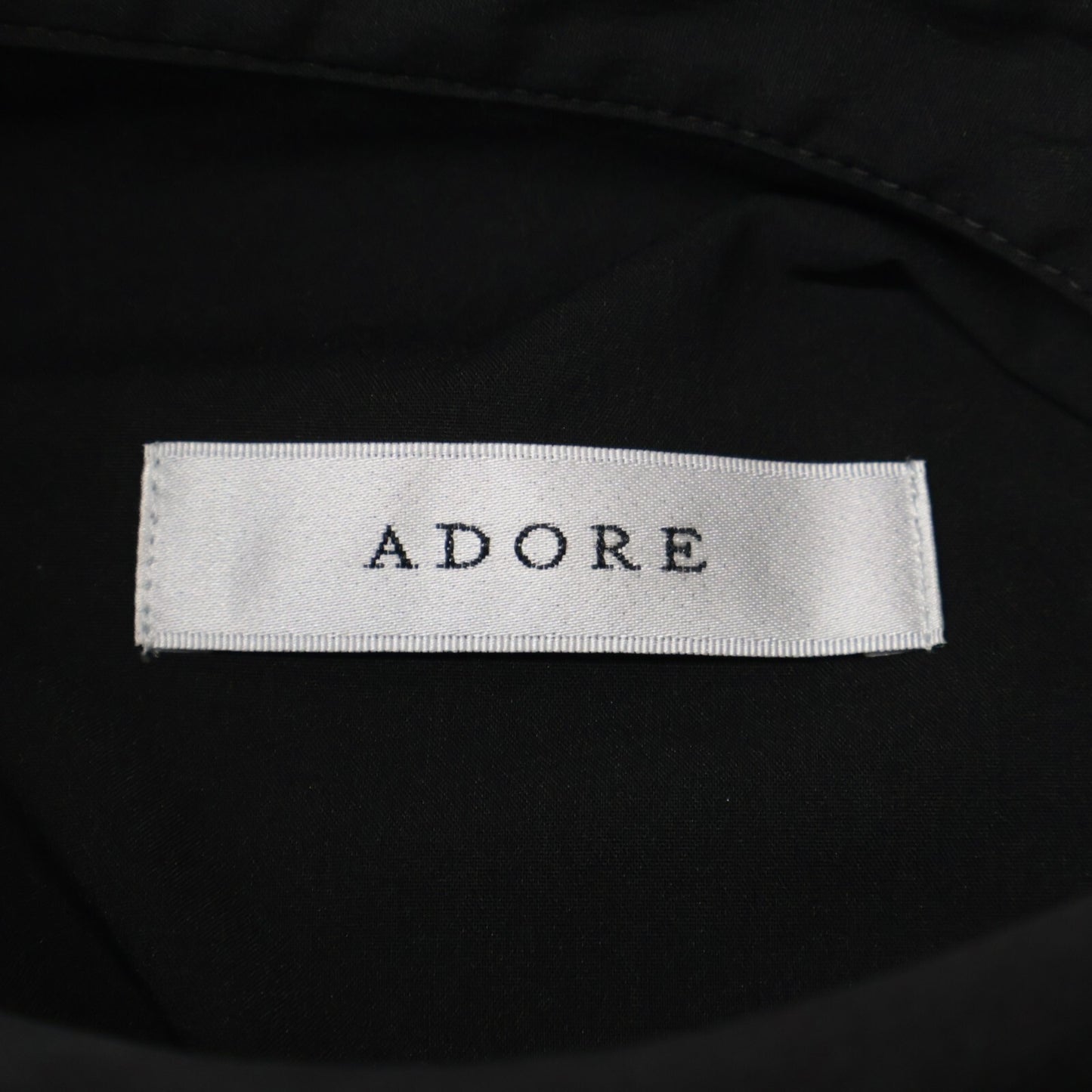 ADORE アドーア 531-2140312 ﾌﾞﾗｯｸ ｺｯﾄﾝﾅｲﾛﾝｷﾞｬｻﾞｰｹｰﾌﾟｼｬﾂﾄﾞﾚｽ ワンピース 38