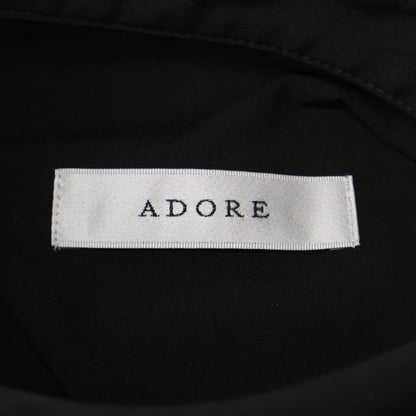 ADORE アドーア 531-2140312 ﾌﾞﾗｯｸ ｺｯﾄﾝﾅｲﾛﾝｷﾞｬｻﾞｰｹｰﾌﾟｼｬﾂﾄﾞﾚｽ ワンピース 38