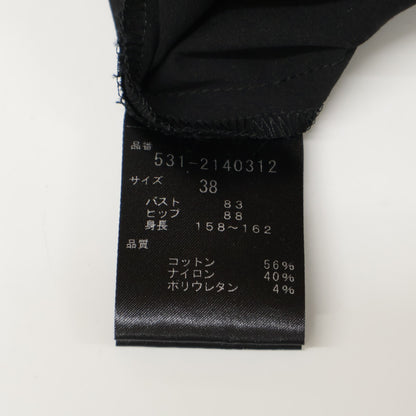 ADORE アドーア 531-2140312 ﾌﾞﾗｯｸ ｺｯﾄﾝﾅｲﾛﾝｷﾞｬｻﾞｰｹｰﾌﾟｼｬﾂﾄﾞﾚｽ ワンピース 38