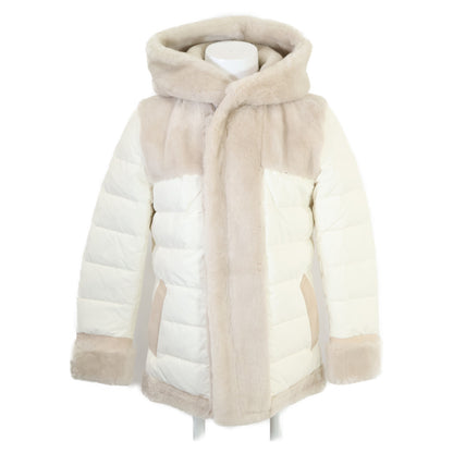 1piu1uguale3 ウノピゥウノウグァーレトレ ｘEMMETIエンメティ MRB536 MOUNTON SHORT WRAPHOODED COAT ムートン切替ダウン コート IV