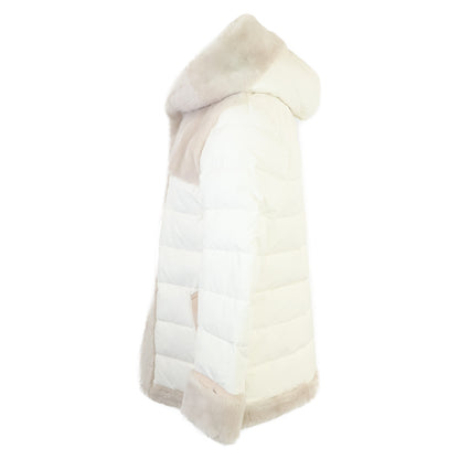 1piu1uguale3 ウノピゥウノウグァーレトレ ｘEMMETIエンメティ MRB536 MOUNTON SHORT WRAPHOODED COAT ムートン切替ダウン コート IV