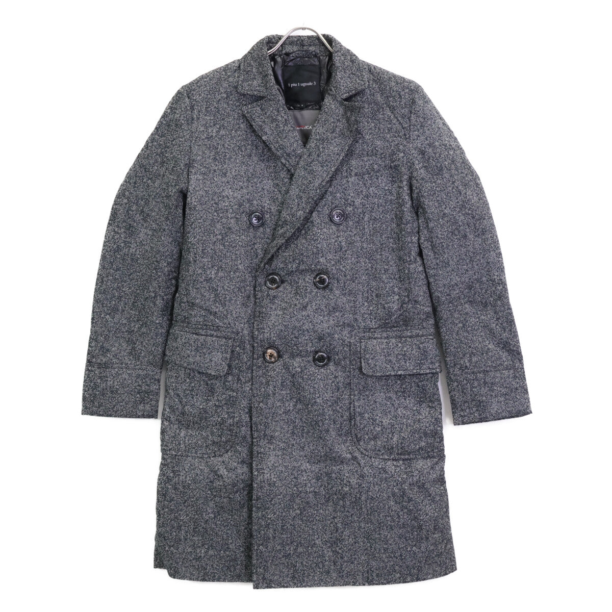 1piu1uguale3 ウノピゥウノウグァーレトレ 【×ﾃﾞｭﾍﾞﾃｨｶ】MRC040 ｸﾞﾚｰ LIMONTA JAQUARD NYLON CHESTER COAT ﾁｪｽﾀｰｺｰﾄ コート V