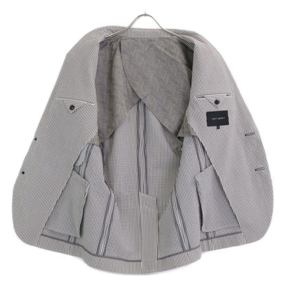 1piu1uguale3 ウノピゥウノウグァーレトレ MRB552 ﾌﾞﾙｰ×ﾎﾜｲﾄ ｽﾄﾗｲﾌﾟｼｱｻｯｶｰｼﾝｸﾞﾙﾌﾞﾚｽﾄｼﾞｬｹｯﾄ ジャケット V