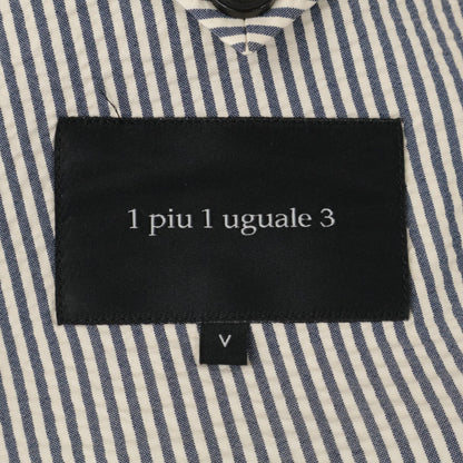 1piu1uguale3 ウノピゥウノウグァーレトレ MRB552 ﾌﾞﾙｰ×ﾎﾜｲﾄ ｽﾄﾗｲﾌﾟｼｱｻｯｶｰｼﾝｸﾞﾙﾌﾞﾚｽﾄｼﾞｬｹｯﾄ ジャケット V