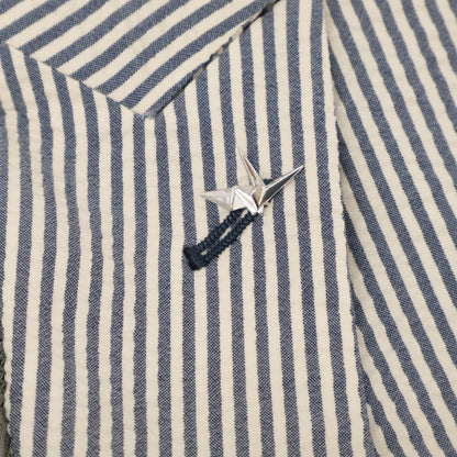 1piu1uguale3 ウノピゥウノウグァーレトレ MRB552 ﾌﾞﾙｰ×ﾎﾜｲﾄ ｽﾄﾗｲﾌﾟｼｱｻｯｶｰｼﾝｸﾞﾙﾌﾞﾚｽﾄｼﾞｬｹｯﾄ ジャケット V