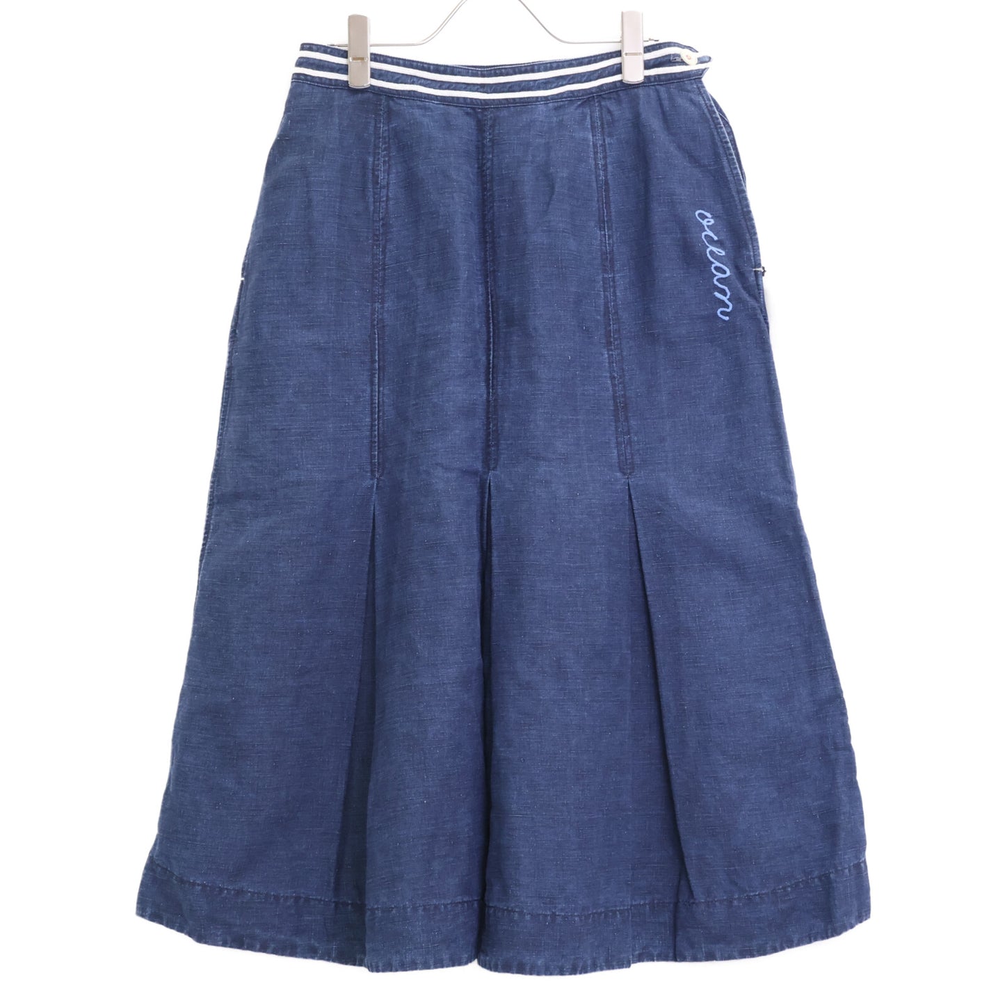 45R フォーティファイブ アール 70440031 ﾌﾞﾙｰ ﾘﾈﾝのｾｰﾗｰｽｶｰﾄ(ｲﾝﾃﾞｨｺﾞ) スカート O3