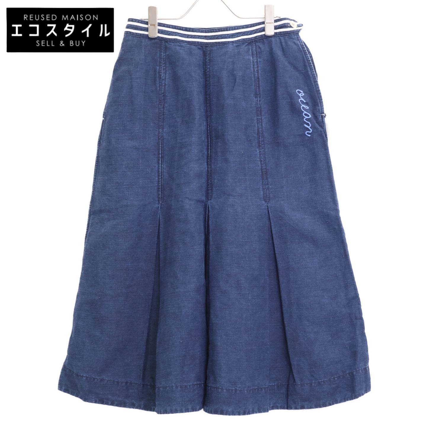 45R フォーティファイブ アール 70440031 ﾌﾞﾙｰ ﾘﾈﾝのｾｰﾗｰｽｶｰﾄ(ｲﾝﾃﾞｨｺﾞ) スカート O3