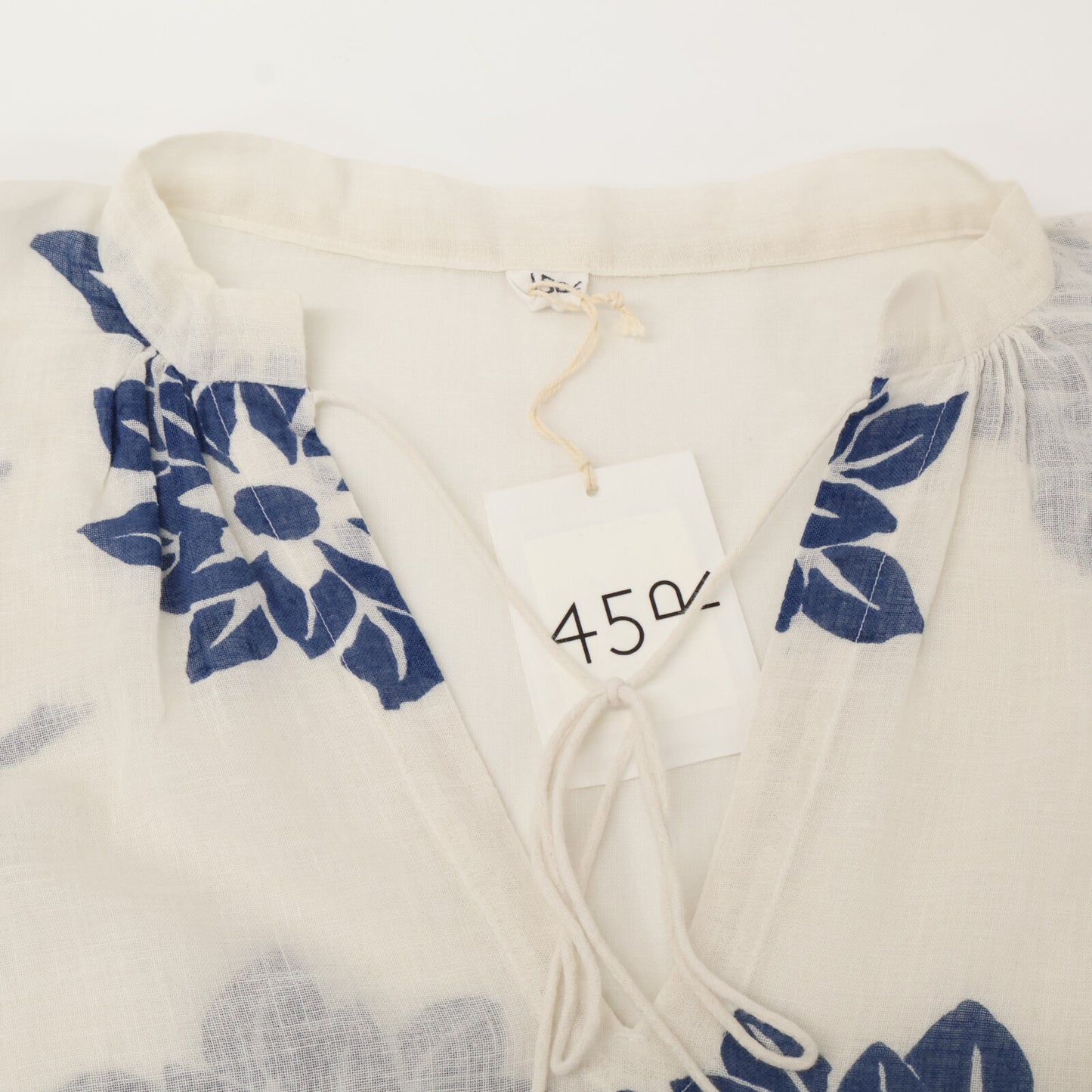 45R フォーティファイブ アール 5041024 ﾎﾜｲﾄ×ﾌﾞﾙｰ ｶﾞｰｾﾞのUMiiﾛﾊｽﾄｰﾙﾎﾟﾝﾁｮ トップス O