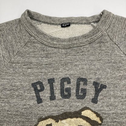 45R フォーティファイブ アール 70370112 ｸﾞﾚｰ ｶﾞｰｾﾞ裏毛ﾋﾟｷﾞｰRﾌﾟﾘﾝﾄのﾗｸﾞﾗﾝｽｳｪｯﾄﾄｯﾌﾟ トップス 3