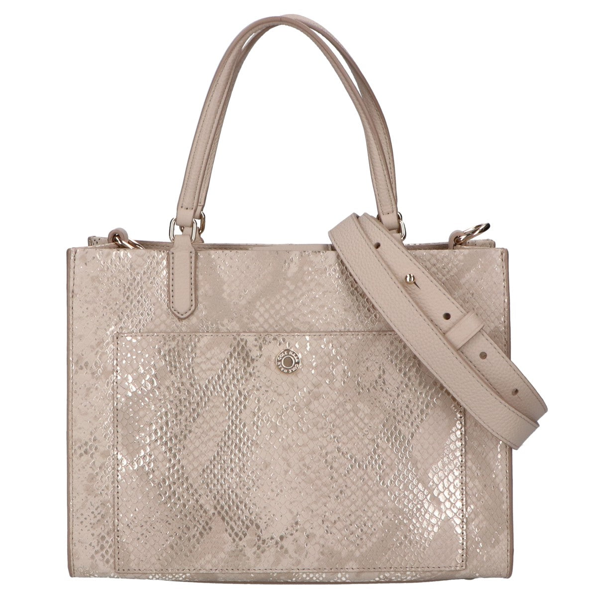 Cole Haan コールハーン 【美品】レザー パイソン型押し 2WAYショルダー トートバッグ