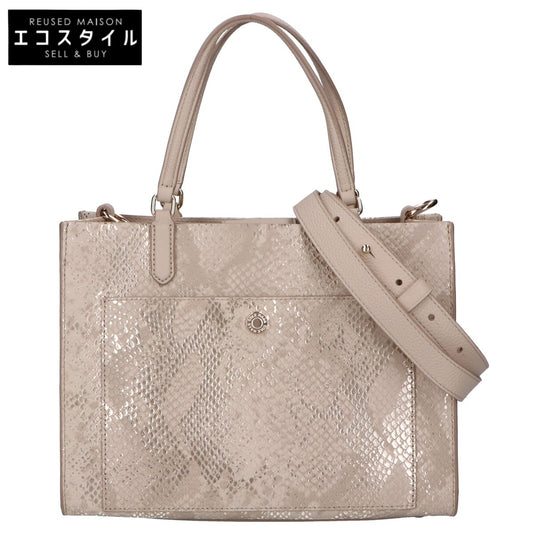 Cole Haan コールハーン 【美品】レザー パイソン型押し 2WAYショルダー トートバッグ