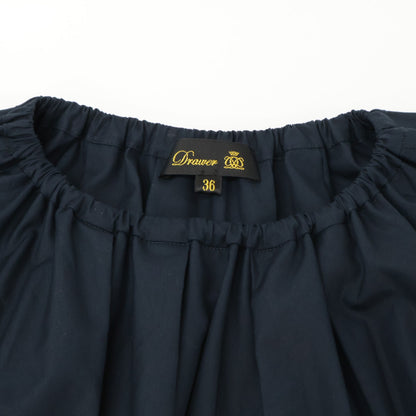 DRAWER ドゥロワー 6526-299-1409 ﾈｲﾋﾞｰ ｷﾞｬｻﾞｰｼｮｰﾄｽﾘｰﾌﾞﾜﾝﾋﾟｰｽ ワンピース 36