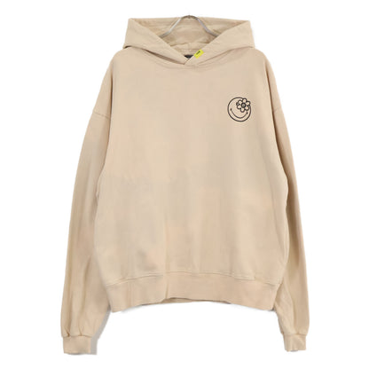 WATER THE PLANT ウォーターザプラント ﾍﾞｰｼﾞｭ ｺｯﾄﾝ ｽﾏｲﾘｰﾛｺﾞ ﾊﾞｯｸﾌﾟﾘﾝﾄ ｽｳｪｯﾄﾌｰﾃﾞｨﾌﾟﾙｵｰﾊﾞｰ トップス M