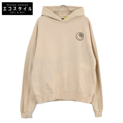 WATER THE PLANT ウォーターザプラント ﾍﾞｰｼﾞｭ ｺｯﾄﾝ ｽﾏｲﾘｰﾛｺﾞ ﾊﾞｯｸﾌﾟﾘﾝﾄ ｽｳｪｯﾄﾌｰﾃﾞｨﾌﾟﾙｵｰﾊﾞｰ トップス M