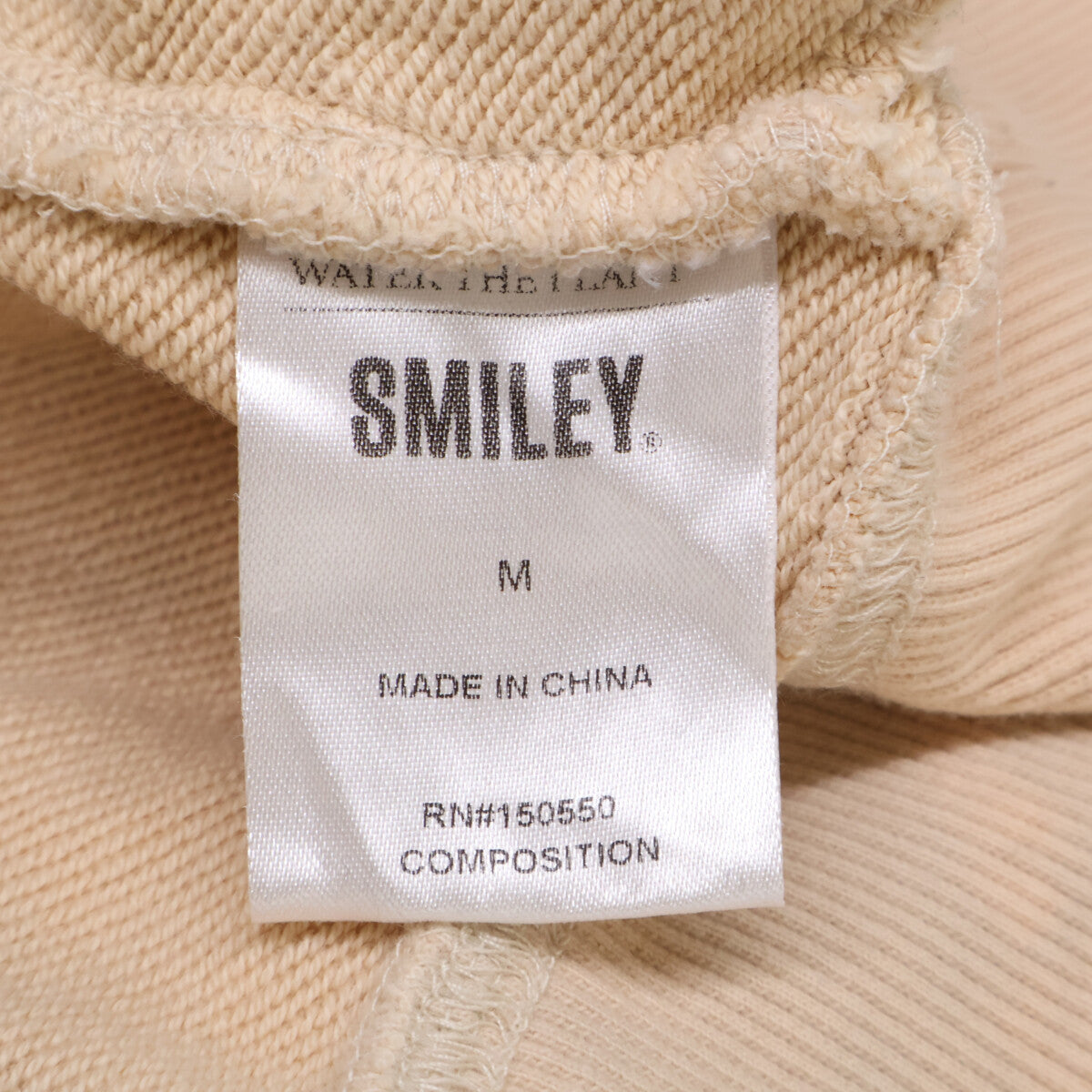 WATER THE PLANT ウォーターザプラント ﾍﾞｰｼﾞｭ ｺｯﾄﾝ ｽﾏｲﾘｰﾛｺﾞ ﾊﾞｯｸﾌﾟﾘﾝﾄ ｽｳｪｯﾄﾌｰﾃﾞｨﾌﾟﾙｵｰﾊﾞｰ トップス M