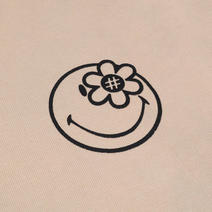 WATER THE PLANT ウォーターザプラント ﾍﾞｰｼﾞｭ ｺｯﾄﾝ ｽﾏｲﾘｰﾛｺﾞ ﾊﾞｯｸﾌﾟﾘﾝﾄ ｽｳｪｯﾄﾌｰﾃﾞｨﾌﾟﾙｵｰﾊﾞｰ トップス M