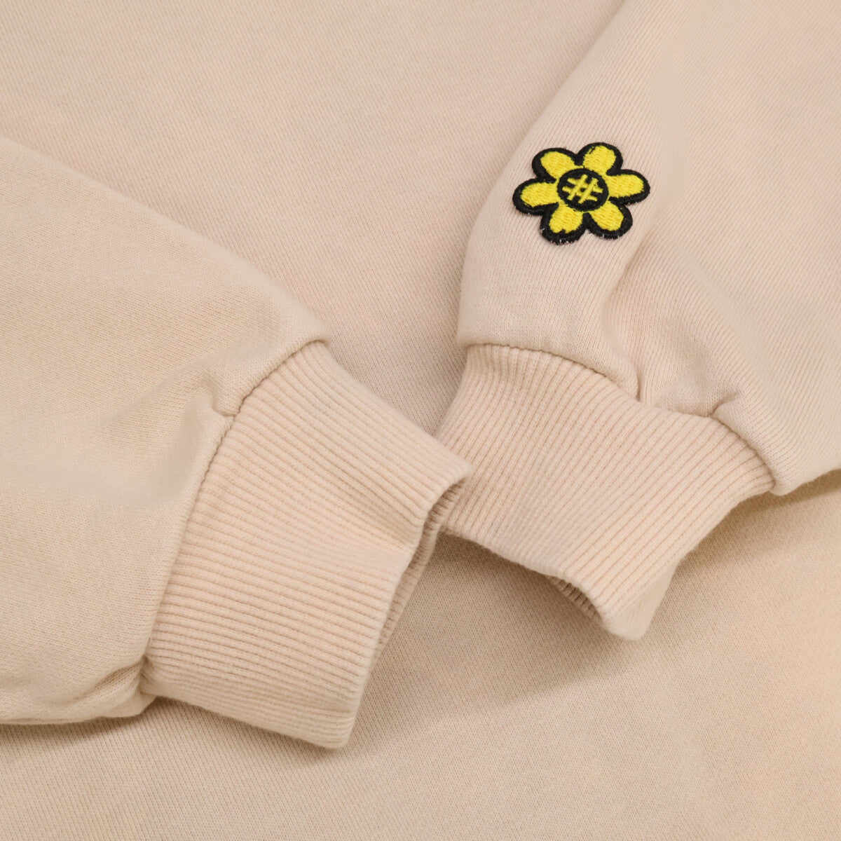 WATER THE PLANT ウォーターザプラント ﾍﾞｰｼﾞｭ ｺｯﾄﾝ ｽﾏｲﾘｰﾛｺﾞ ﾊﾞｯｸﾌﾟﾘﾝﾄ ｽｳｪｯﾄﾌｰﾃﾞｨﾌﾟﾙｵｰﾊﾞｰ トップス M