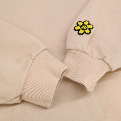 WATER THE PLANT ウォーターザプラント ﾍﾞｰｼﾞｭ ｺｯﾄﾝ ｽﾏｲﾘｰﾛｺﾞ ﾊﾞｯｸﾌﾟﾘﾝﾄ ｽｳｪｯﾄﾌｰﾃﾞｨﾌﾟﾙｵｰﾊﾞｰ トップス M